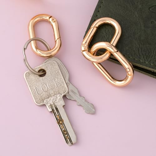Image of Oval Spring Ring Clips, Metal Keyring Purse Clip
