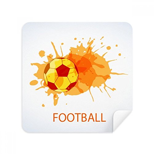 Chiffon en suède football orange pour lunettes et écrans de sport x2