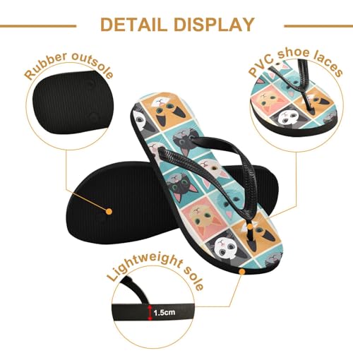 RunningBear Cute Cat Face Womens Flip Flops Sandals Women Sandals Comfortable3