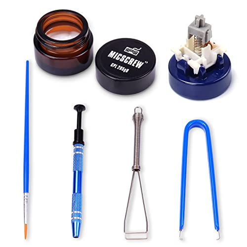 Kit de abridor de interruptores con lubricante de Teclado GPL205 G0 de 0.17 onzas Contiene 6 Piezas de Teclado, Soporte para Teclado mecánico, lubricante para Interruptor de Llave y estabilizador Cover