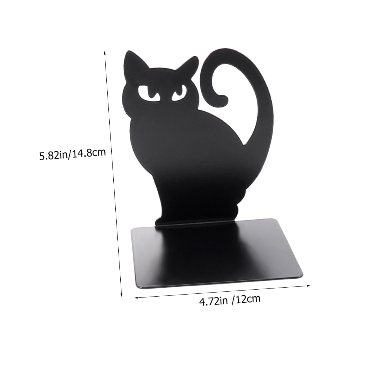IMIKEYA Fermalibri Antiribaltamento a Forma di Gatto in Ferro Nero Set 2pezzi Organizer e Supporti Decorativi per Libri Adatti per Ufficio e Studio