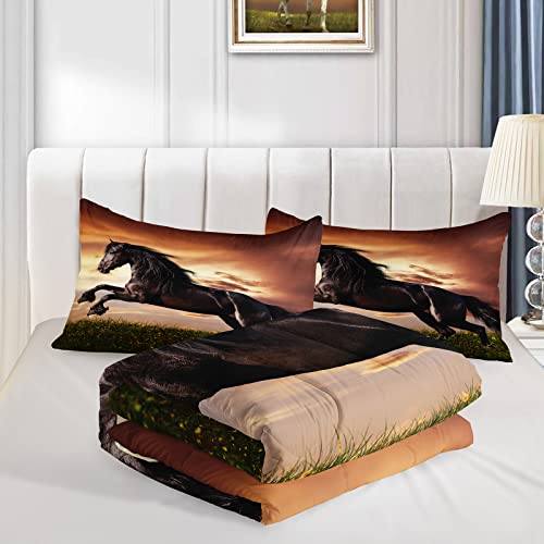 Bailipromise Horse Comforter Full Size,Farm Horse Comforter Set For Kids Teens Boys Girls,3Pcs Bedding Set Printed Comforter With 2 Pillowcases,Down Alternative,Soft And Lightweight，Full Size #TOP2