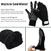 ViGrace Winter Warm Touchscreen Gloves for Men and Women Touch Screen Fleece Lined Knit Anti-Slip Wool Glove (Black, Medium)