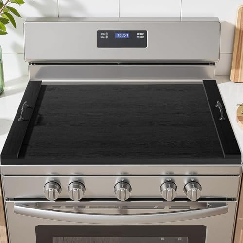 TIRYIUOU Gas Stove Top Cover: Wooden 30 * 22 Inches Electric Stovetop Covers, Noodle Board with...