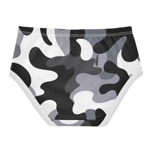 Girls Underwear Toddler 2t Cotton Panties for Girl Fancy Kids Briefs Undies Camouflage Black White2