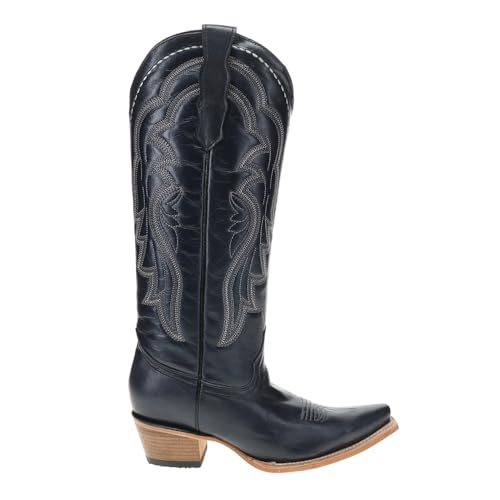 Corral Boots Womens Embroidered Tall Snip Toe Casual Boots Knee High Low Heel 1-2