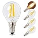 Produktbild BRIMAX LED-Lampe E14 G45 Filament 4W, runde Glühbirne Golf Globe Warmweiß dimmbar, 40W Glühlampenäquivalent, 2700K kleine Schraube, Glühlampe Ersatz Kronleuchter Panel Lampe, 4er-Set