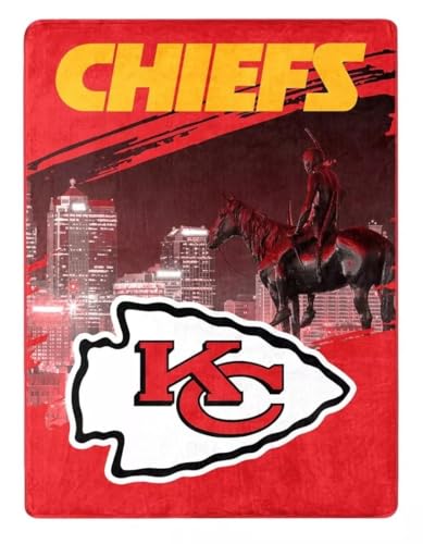 Northwest NFL Kansas City Chiefs, City Nights Plush Throw, 60-inches x 80-inches, Team Colors