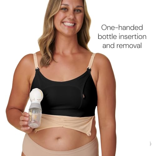 Image of Basics by Bravado Hands Free Pumping Bra, Comfortable, Clip and Go Pumping, Nursing Bra Accessory, XS-XXL