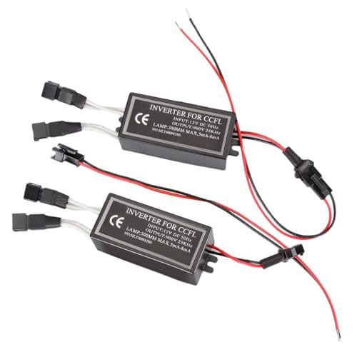 Eaygeall 2pcs ccfl Inverter for B-M-A E36/E46 Angel Eyes Ring,ccfl driver,12V High Power Female Ballast Replacement, Female Plug 1 for 2 Lamps,Up to 300mm