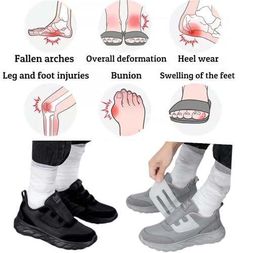 Zvjv Scarpe Per Diabetici Uomo Scarpe Per Diabetici Donna Extra Larghe Pantofole Uomo Ortopediche Senza Lacci Sneaker - 6