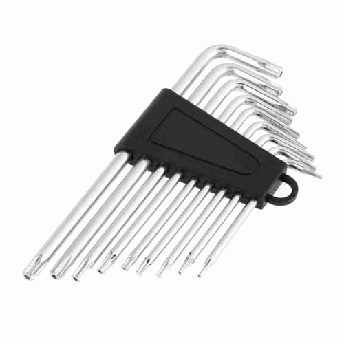 Ejoyous Hex Key Set, 9pcs Heat Treated CRV Steel Long Arm Small Star Keys Allen Set L-Wrenches T6 T7 T8 T9 T10 T15 T20 T25 T27 for Home Use and, 9 Size Star