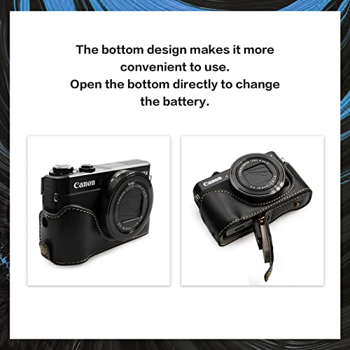 Funda de Protección de Cuero para Canon G7X Negra - Fernando Cortés