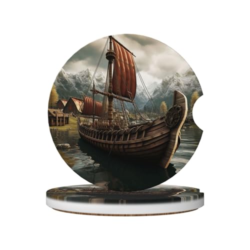 2 posavasos cerámicos para portavasos de coche 2.56 in miniatura 1