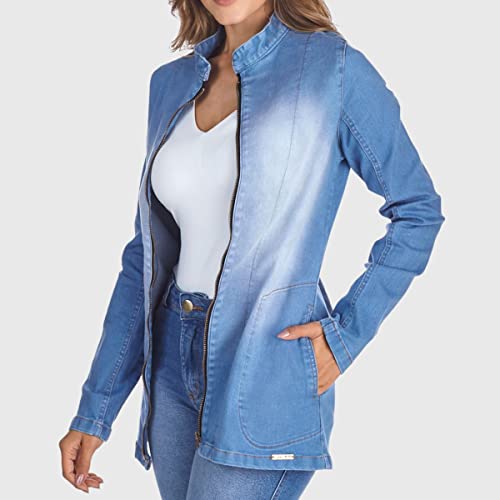 Jaqueta Jeans HNO Jeans Blazer Gola Padre Azul