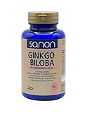Apto para veganos SANON Ginkgo Biloba - 200 Comprimidos - Complejo Vitaminico Antioxidante - Ayuda a la Memoria, Circulación Sanguínea (Varices y Hemorroides), Concentración y Cansancio Mental, Protector Capilar