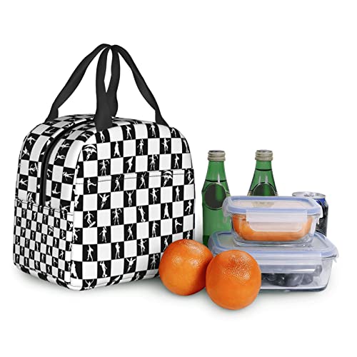 Tvmpkix Kids Lunch Bag, Reusable Insulated Lunch Box Cooler Tote Bag Meal Prep For Women Men Picnic Travel Work Black-White #TOP5
