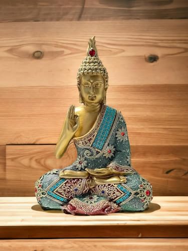 Estatua de Buda decorativa para meditación 9.7 pulgadas miniatura 3