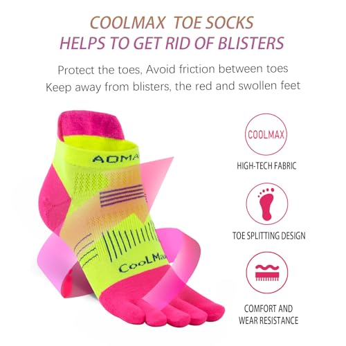 likloks Toe Socks for Women and Men - Athletic Running Coolmax Five Finger Ankle Socks - Soft Comfortable and Breathable2