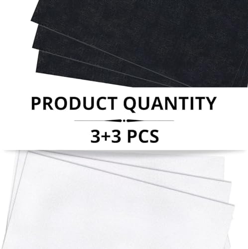 Image of 6PCS Aida Cloth 14 Count Black & White - Cotton 14 Ct Aida Cloth 12x18 Inch Cross Stitch Fabric Kit for Needlework and Embroidery (3PCS Black and 3PCS White)