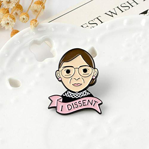 Image of RBG Pins Ruth Bader Ginsburg Pins I Dissent Pins RBG Dissent Collar Feminism Pins Women'S Rights Judge Badge Pins 4 pcs