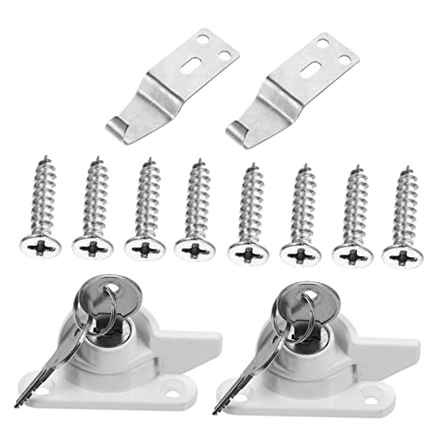 IWOWHERO 2Pièces Serrure Fenêtre Croissant pour Sécuriser Portes et Fenêtres Coulissantes