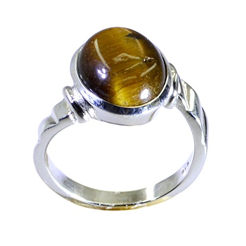 Bague œil de tigre véritable robuste en argent sterling contre les bijoux fragiles