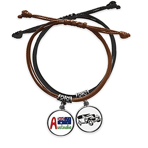 Bracelet Australie en corde et cuir pour vos looks d'été et road trips en van