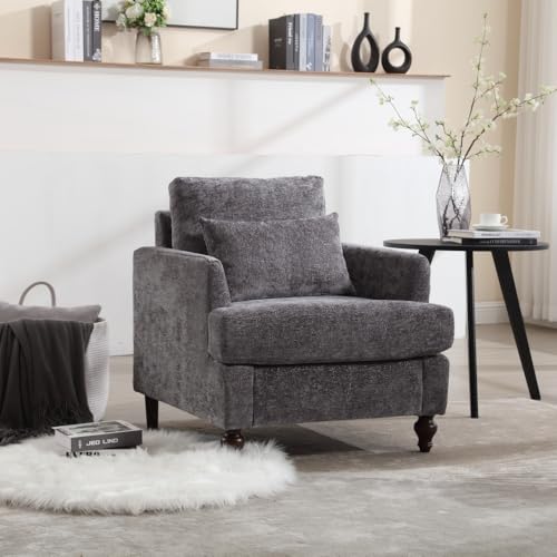 Wood Frame Armchair, Modern Accent Chair Lounge Chair for Living