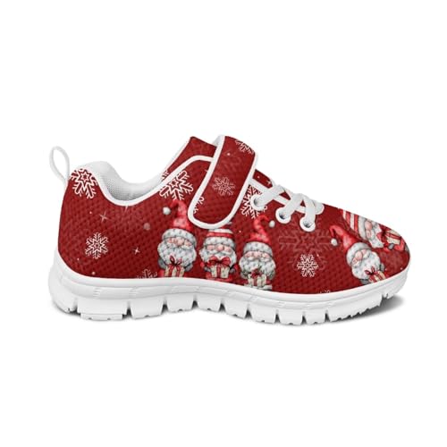 Christmas Sneakers for Boys Girls Lightweight Sports Tennis Shoes Breathable Mesh Walking Running Shoes Single Buckle Sneakers US 11-152