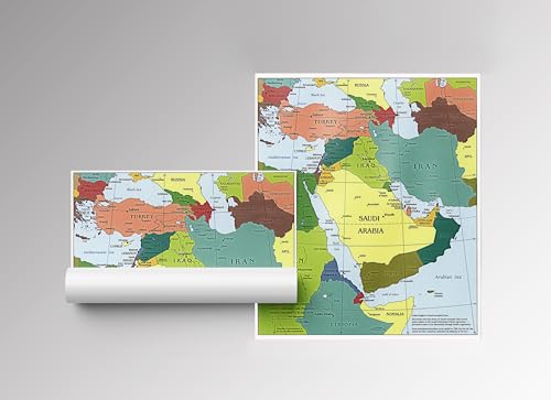 Middle East CIA Iraq Iran Israel Political 2003 Wall Art Poster