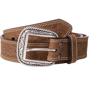 ARIAT Men’s Leather Floral Embossed Belt