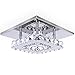 diisunbihuo Modern Crystal Chandelier 7.9 Inches Led Ceiling Light Mini Square Flush Mount Ceiling Light for Bedrooms Dinning Rooms Hallway(Cool White,15W)