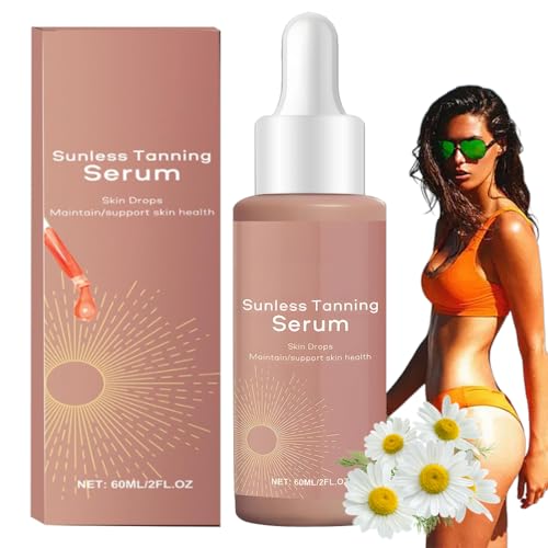 Gotas Bronceadoras Sin Sol, Gotas autobronceadoras, Gotas Bronceadoras Faciales y Corporal, Realza el Tono Natural de la Piel, de Melanina para Mejora Duradera Tono de Piel(60ml)