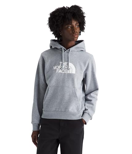 Image of The North Face womens Evolution Half Dome Hoodie - Adventure Ready Hood With Adjustable Drawcord, Kangaroo Hand Pocket, Tnf Pale Grey Heather, XS