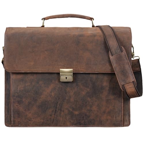 Maletín de piel de 15,6 pulgadas con candado STILORD 2