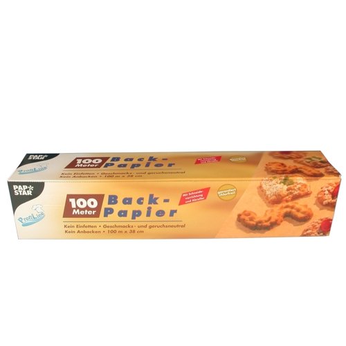 Backpapier 100 m x 38 cm weiss in Faltschachtel Cover