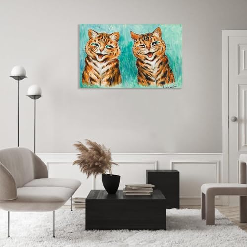 Poster Louis Wain Réconciliation tableau déco chat 95x60cm - 2