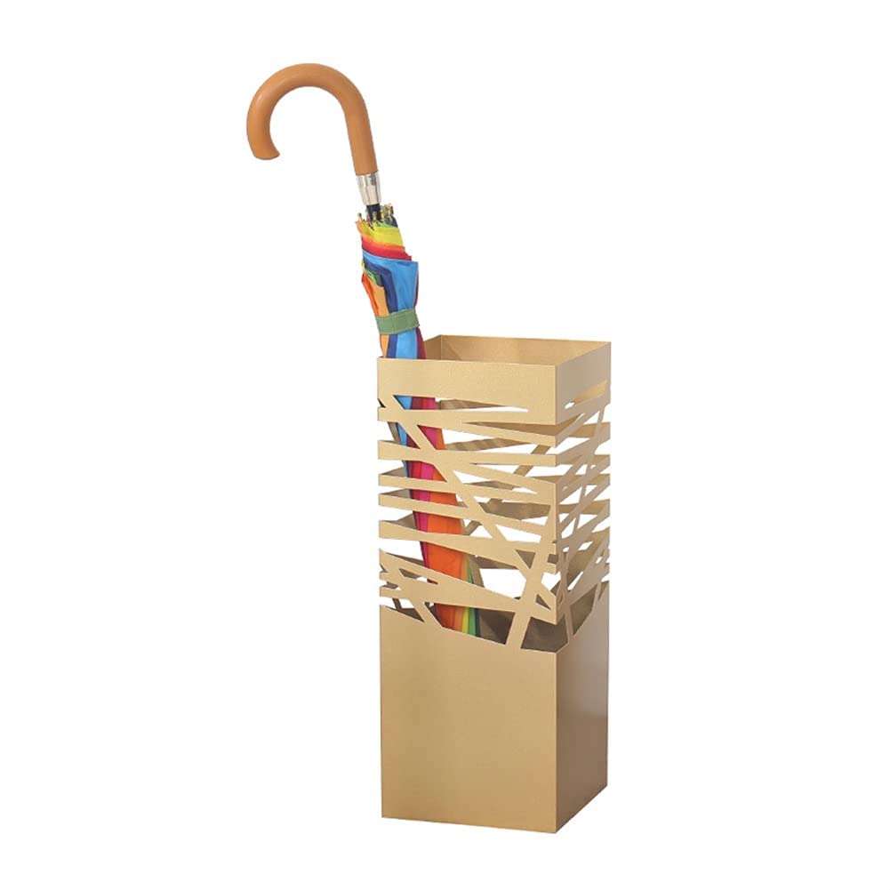 DFGHNBVC Durable Umbrella Stand Holder With Drain For Home Hotel Lobby - Stylish Storage Rack For Umbrellas, Entryway Nization, Space-Saving Design,Gold
