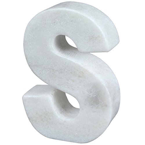 Creative Home Natural Marble Stone Letter S Bookends Paper Weight