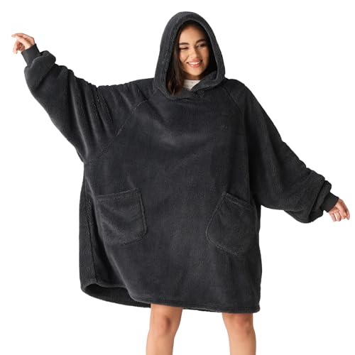 Bedsure Sherpa-Lined Wearable Blanket Hoodie, Adult