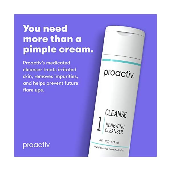 Proactiv Acne Cleanser - Benzoyl Peroxide Face Wash and Acne Treatment - Daily Facial Cleanser and Hyularonic Acid Moisturizer with Exfoliating Beads - 90 Day Supply, 6 Oz