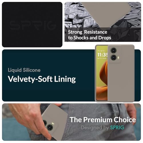 Image of SPRIG Compatible with Moto G85 Premium SilkTone (Liquid Silicone) Back Cover Drop Tested Shock Proof Mobile Case for Men, Women, Boys and Girls with Camera Protection (Light Brown)