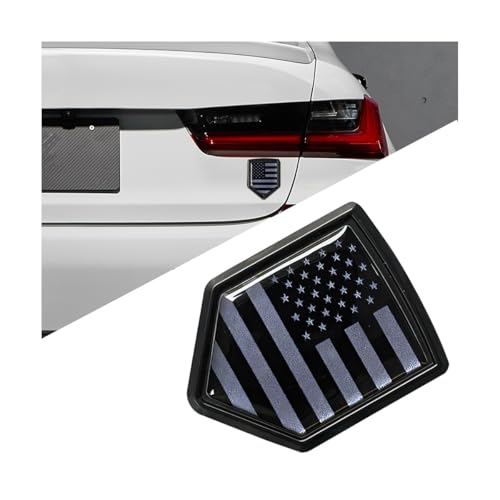 Image of Bittwee Ameican Flag Car Emblem, 3D Metal Vehicle Badge Decals with Strong Adhesive, Patriotic Automotive Badge Stickers Exterior Decoration Accessories, Universal for SUV, Sedan, Truck (Dark Black)