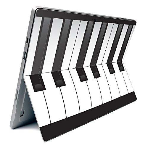 Image of MightySkins Carbon Fiber Skin for Microsoft Surface Pro 7 - Piano Keys | Textured Carbon Fiber Finish | Easy to Apply, Remove, and Change Styles | Made in The USA