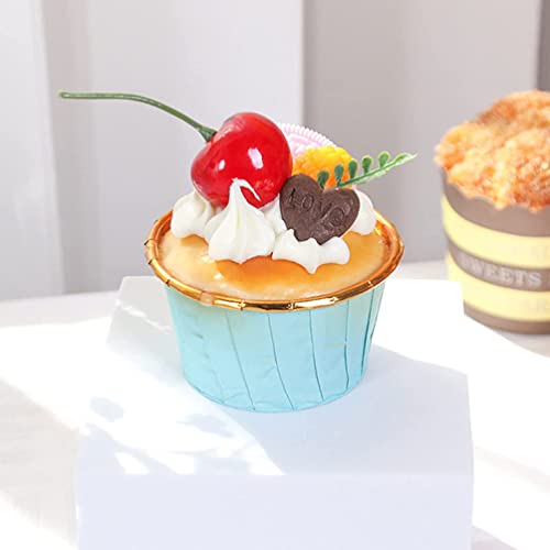 FOMIYES Modelo de Cupcake Artificial Realista de Cupcake Falso de 6 Peças Bolo Falso Modelo de Comid