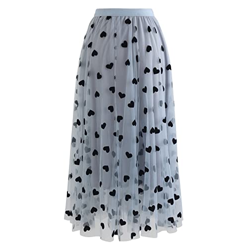 CHICWISH Women's 3D Posy Double-Layered Mesh Midi Skirt - Image 6