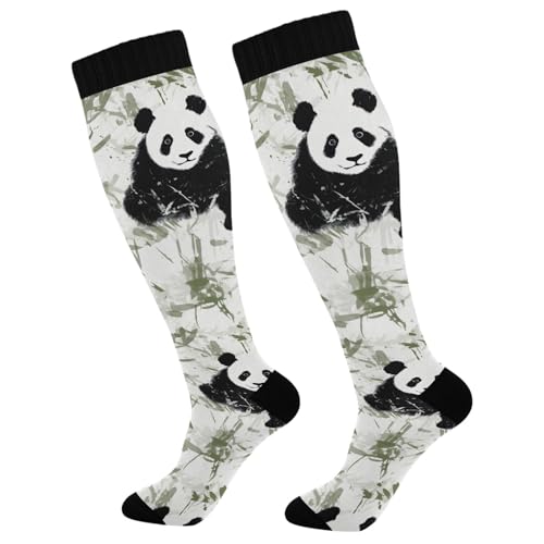 J JOYSAY Pandas Cute Compression Socks for Women Men Knee High Crew Socks for Running Work