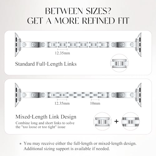 Missair Slim Bands Compatible with Apple Watch 38mm 40mm 41mm 42mm 44mm 45mm 46mm 49mm for Women, Thin Bracelet Dressy Designer Stainless Steel Metal Strap for iWatch Series 11 10 9 8 7 6 5 4 SE Ultra by Missair - Image 4