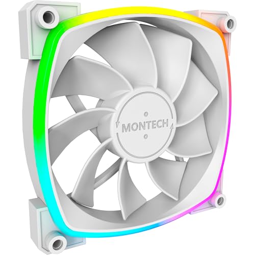 Montec RX120 PWM White 120mm Reversible ARGB Case Fan